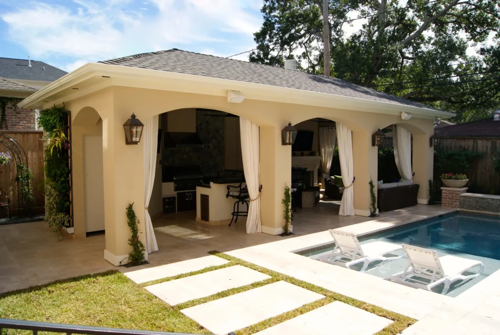 Freestanding Loaded Pool Cabana