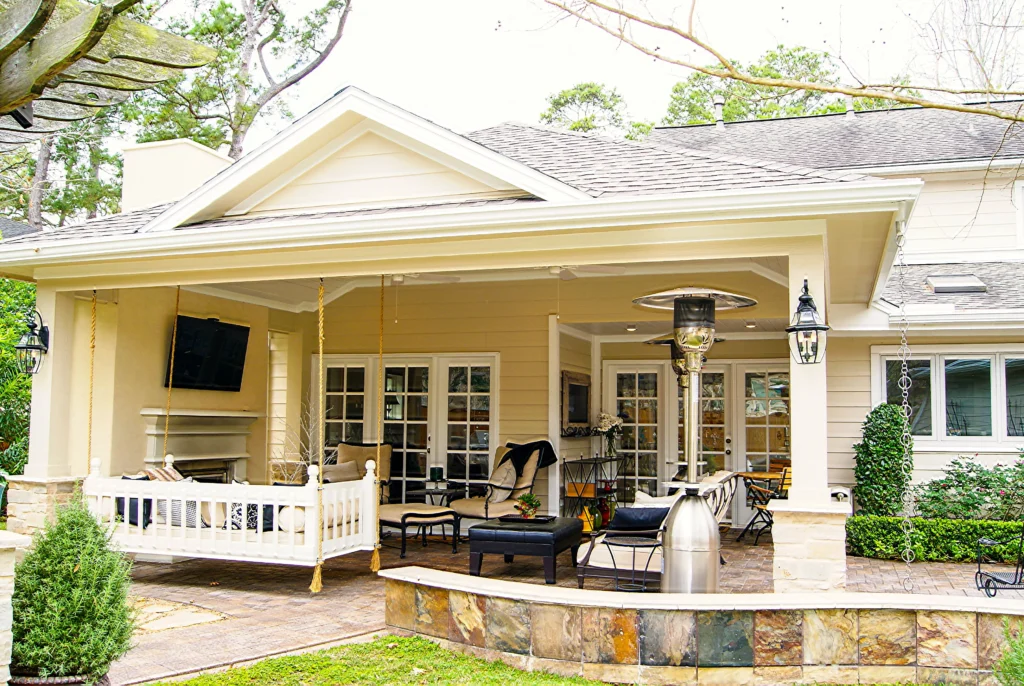 Patio Cover with Farmhouse Flair in Memorial Area of Houston